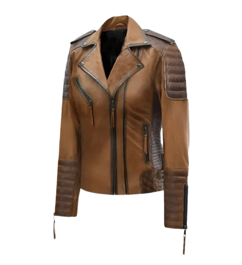 Women's Charlotte Burnt Tan Leather Jacket side