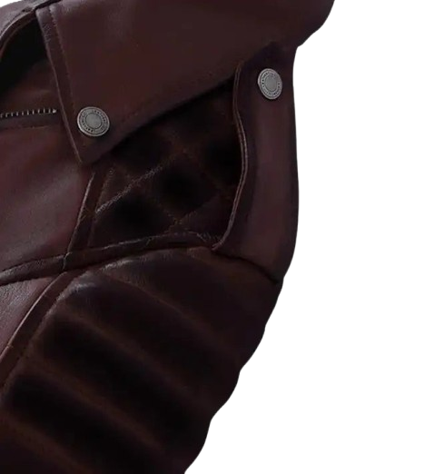Women's Burnt Wine Biker Leather Jacket side