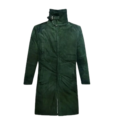Men's Timber Green Suede Long Coat