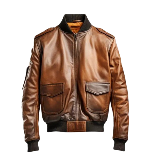 Men’s Distressed Brown Bomber Vintage Leather Jacket