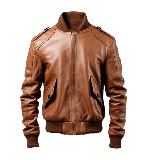 Men's Bomber Brown Leather Jacket