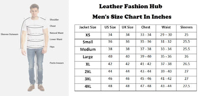 Leather Fashion Hub Men's size chart